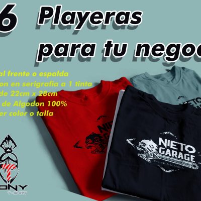 36 playeras impresión a 1 Color (1tinta)