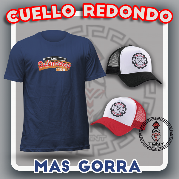 10Playeras + 10 Gorras tipo camionero