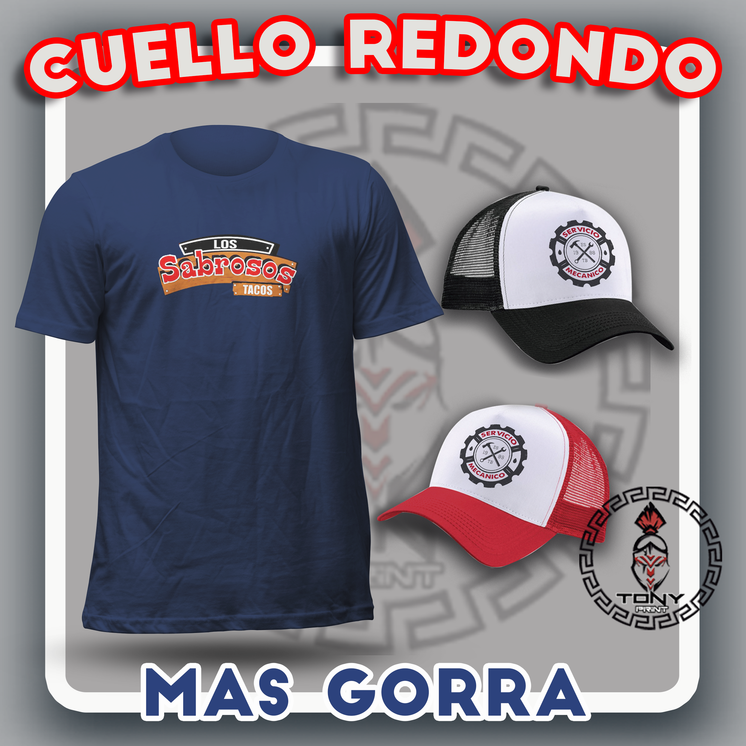 10Playeras + 10 Gorras tipo camionero