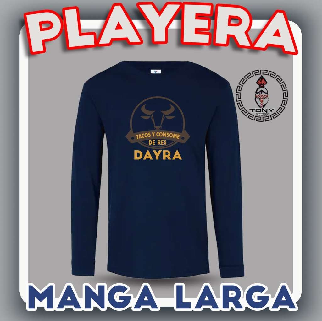 12 Playeras Manga Larga sólo impresión al frente