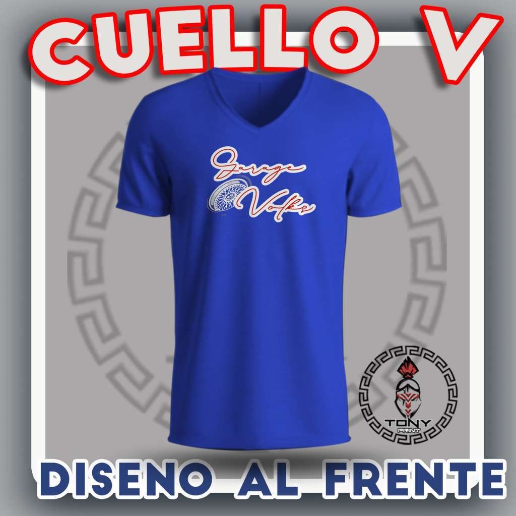 12 Playeras cuello V impresión al frente