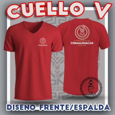 12 playeras Cuello V impresión al frente y espalda