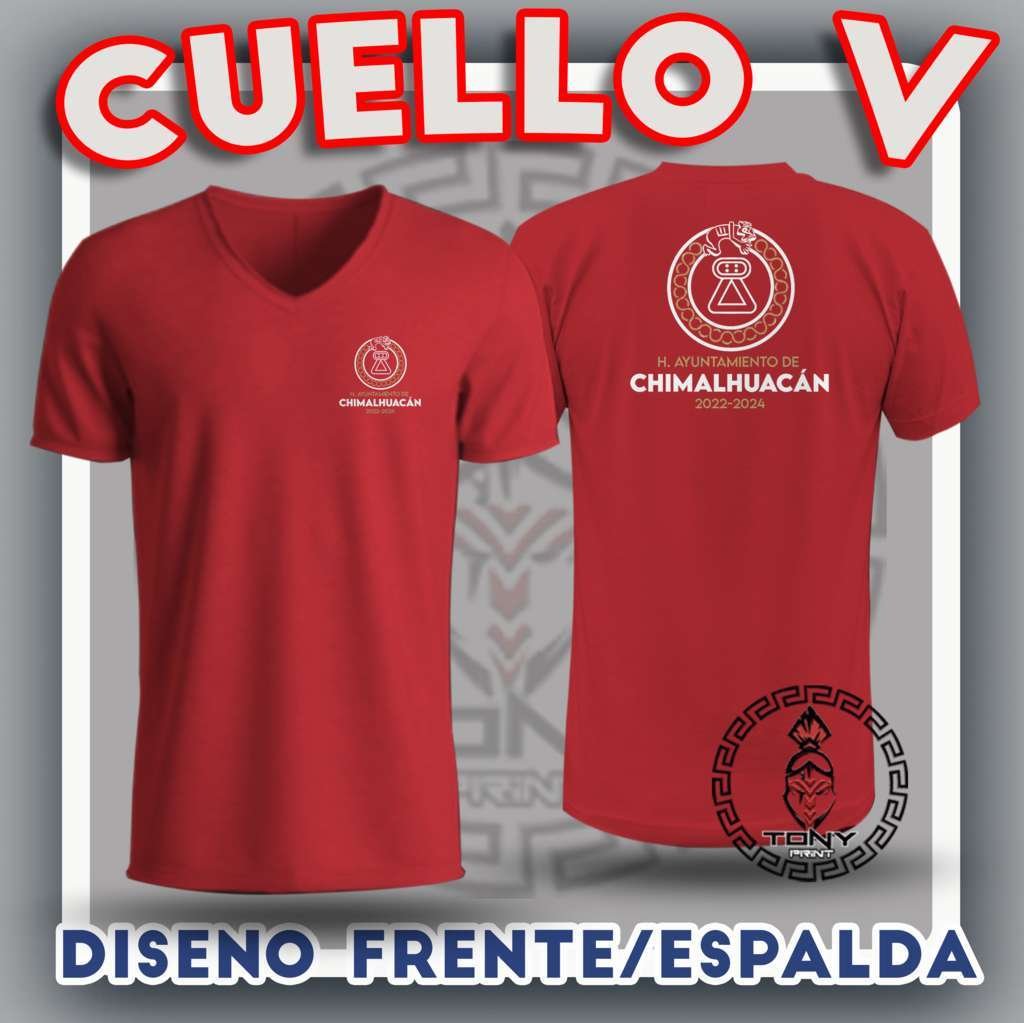 12 playeras Cuello V impresión al frente y espalda