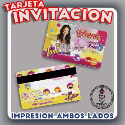 10 tarjetas invitacion PVC