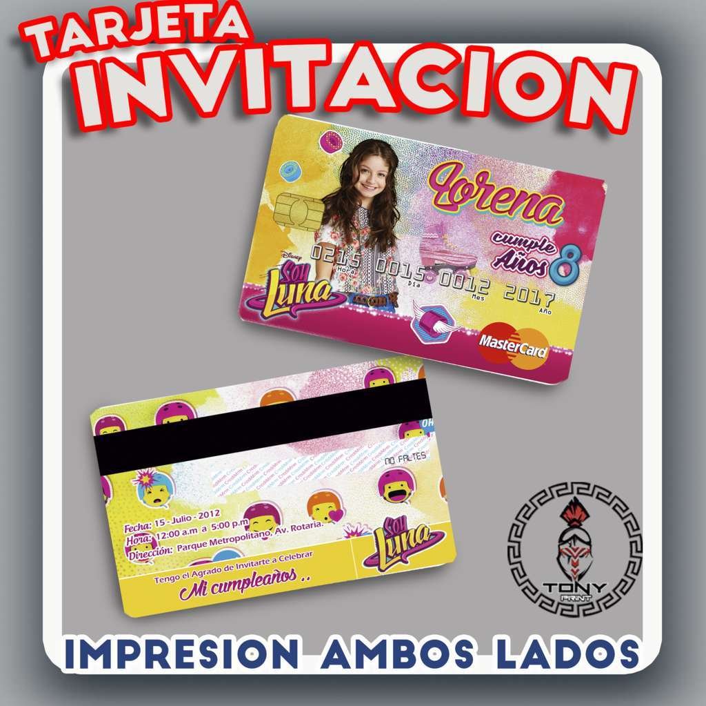 10 tarjetas invitacion PVC